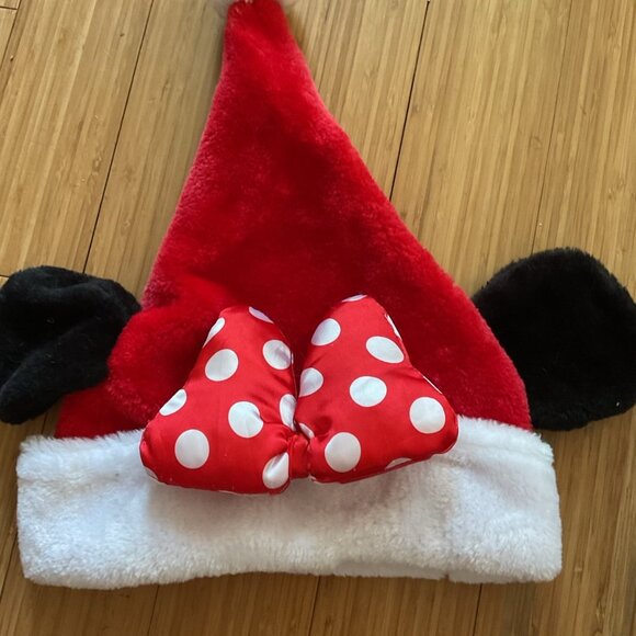 Disney Minnie Mouse Mrs. Claus Santa Hat - Adult Size. main image 6